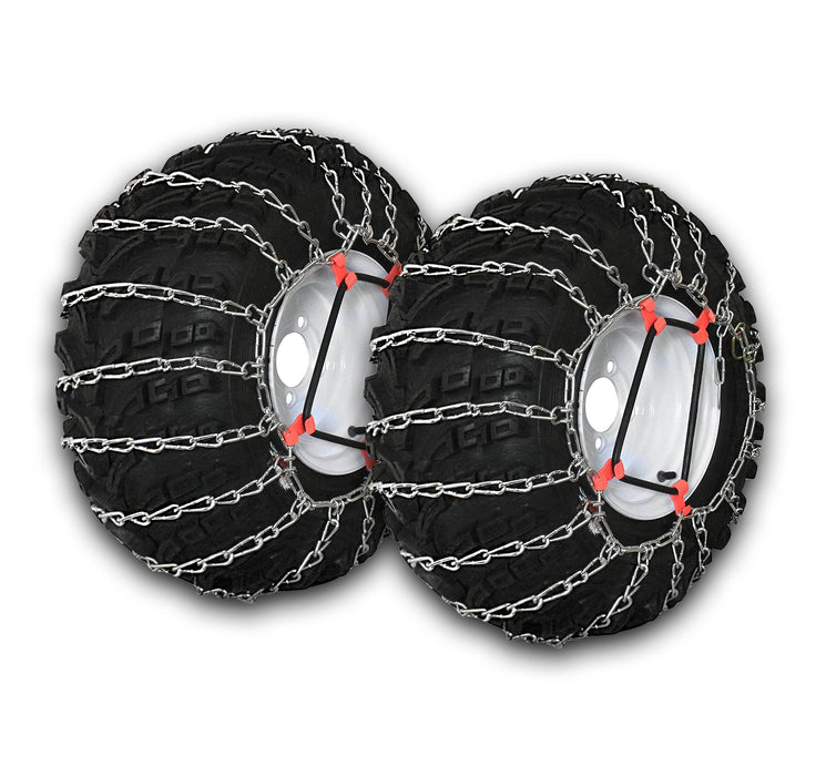 Set of Two Snow Tire Chains with tensioner for Tire size 23x9.5x12 2-Link spacing