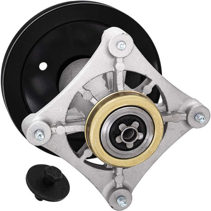 Spindle assembly with pulley for Husqvarna 42 46 inch lawn mower compatible with 187292 195945