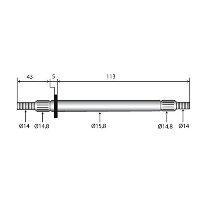 Spindle shaft for Murray 91921, 491921, 491921MA