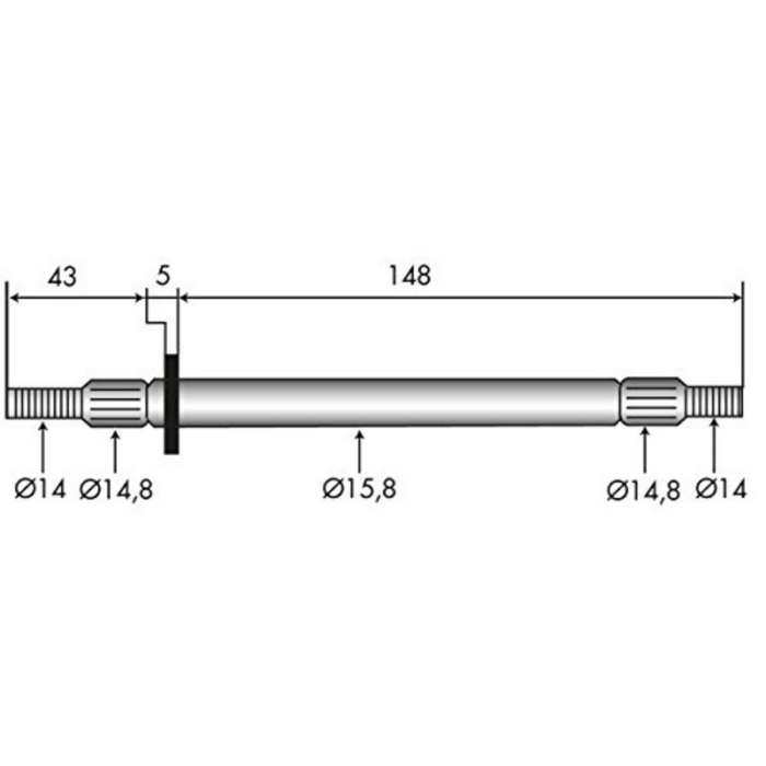 Spindle shaft for Murray 91922, 091922MA, 491922, 491922MA