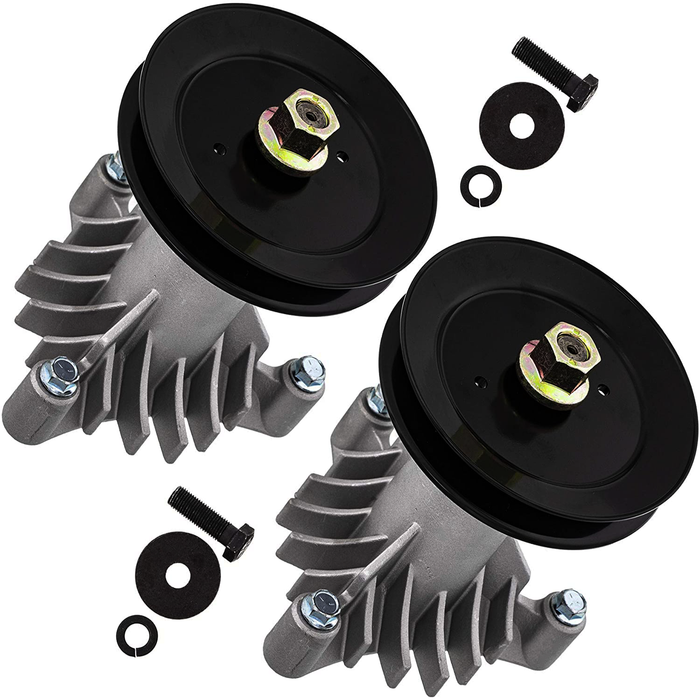 Spindle and Pulley assembly for Husqvarna 532130794 532153535 2-Pack