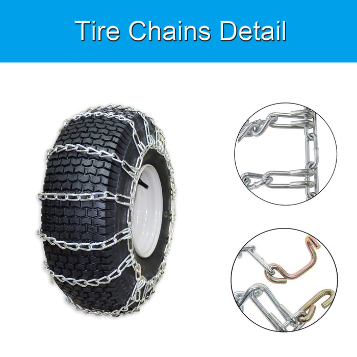 Snow Tire Chains for Tire Size 16x7.5x8 18x6.5x8 18x8.5x8 2-Link spacing