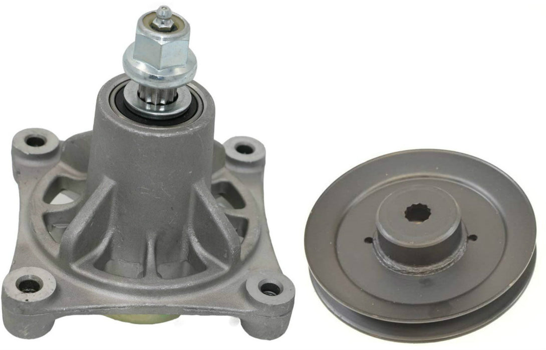 Spindle and pulley assembly for Dixon Husqvarna Poulan 46 inch Zero-turn mower 532174356, 539113962