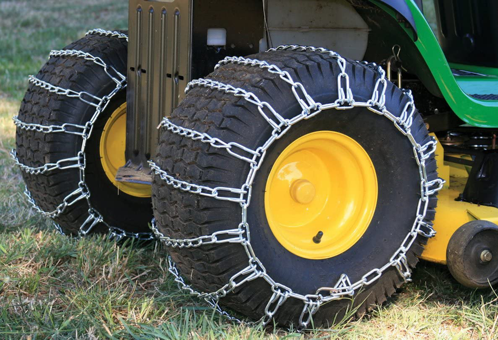 Set of Two Snow Chain with Tensioners for Tire size 16x6.5x8 2-Link spacing