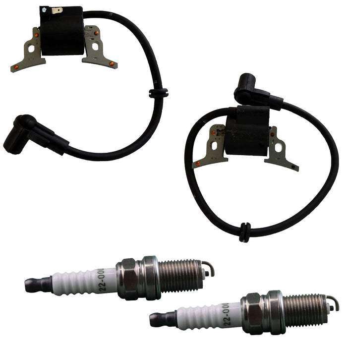 Ignition Coil Spark Plug set for Generac GT760,GT990; 0E7743 0F1338A 0G3224TA 0C3052, 0F1338B